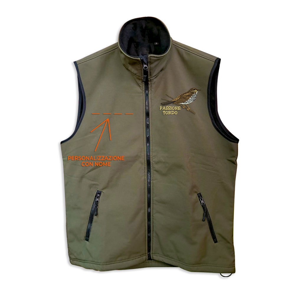 Gilet softshell con ricamo
