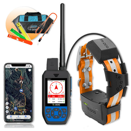 kit tr dog tron 7 con collare r60 gps gsm rilevatore acustico vibrazione flash