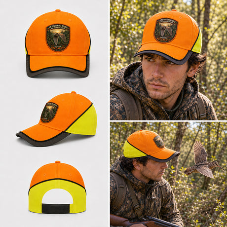 berretto beccaccia in volo con patch effetto ricamo 3D bordo arancio e nome personalizzato ricamato